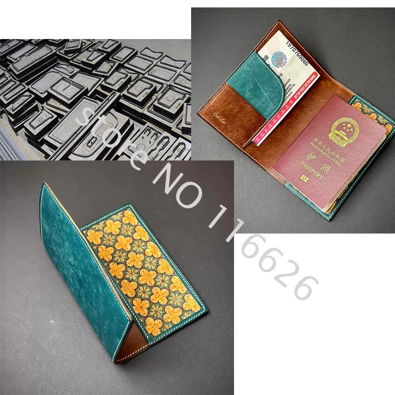 

metal punch mold for DIY leather craft passport embed die cutting knife mould set hand punch tool template 14.2x9.4cm