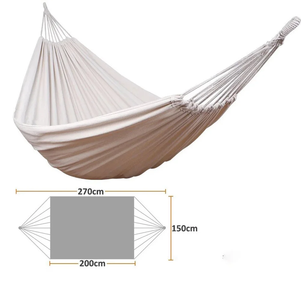 

1Pcs 200x150cm Double Canvas Outdoor Hammock Lightweight Durable Strong Bearing Capacity Comfortable for Camping Hiking Travel