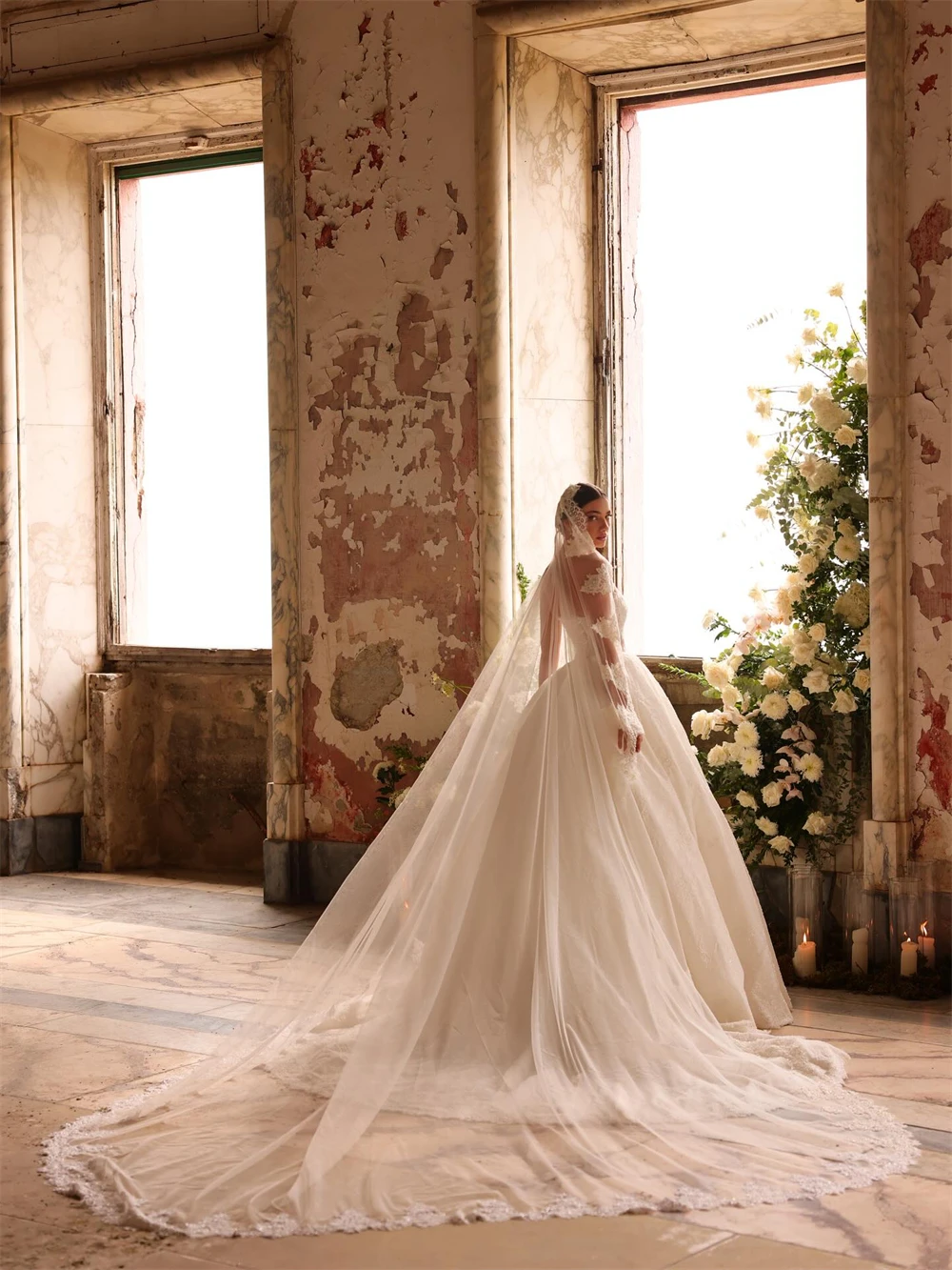 Customized Boho Ivory Organza Wedding Dress Formal Sweetheart Sleeveless Bridal Gowns Dreamy A-Line Court Train Vestido De Novia