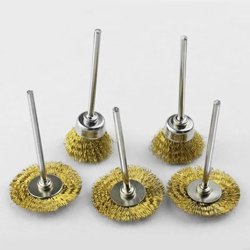 Multi Coppers Wire Brushes Set For Electric Grinding Machines 2.35mm Shank Rusts Debris Removal 37JD