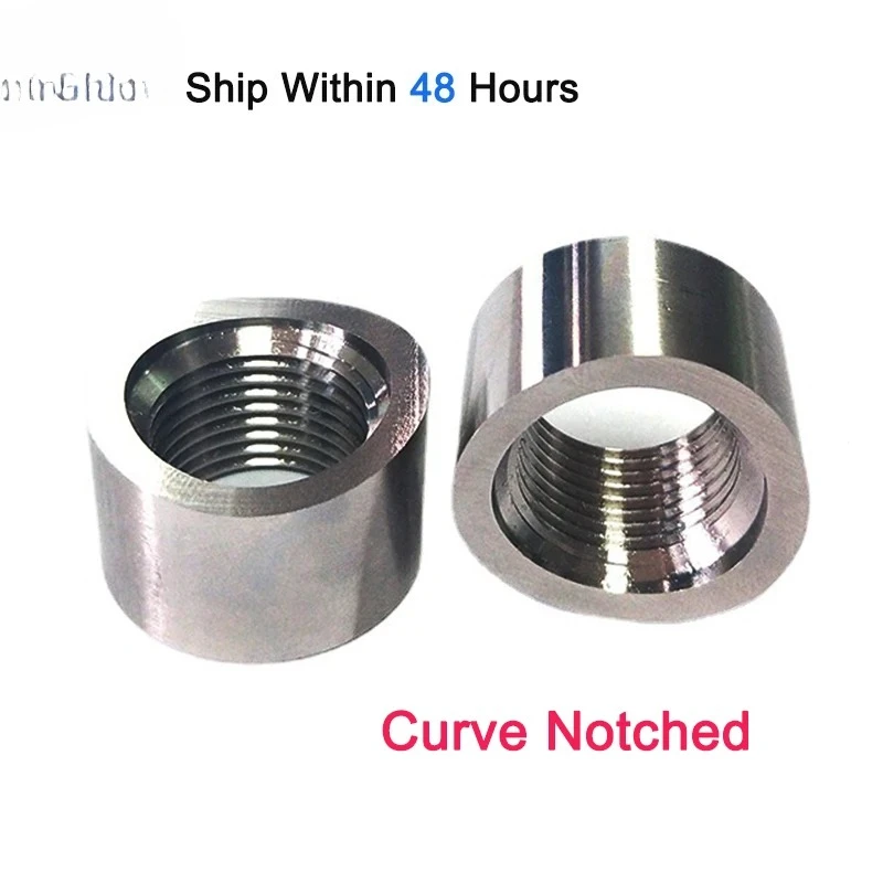 2PCS Oxygen Sensor Weld Bung Stainless Steel M18x1.5 Notched Welded Base Nut O2 Sensor Mounting Bungs M18x1.5 Bung