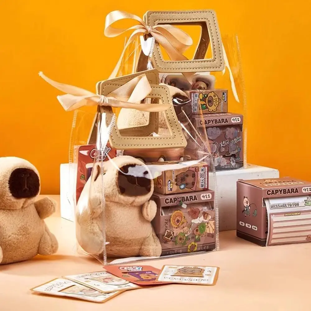 

Набор канцелярских принадлежностей Kawaii Capybara, подарок на день рождения с героями мультфильмов, милый с сумочкой, подарок на выпускной для учащихся начальной школы