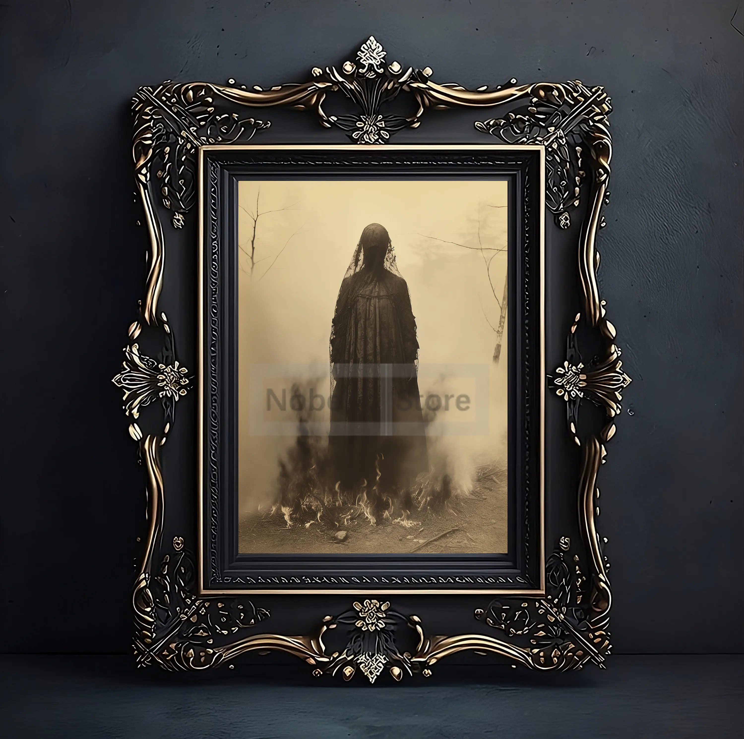Retro Old Photos Gothic Horror Portrait Poster Dark Art Wall Vintage Poster and Prints Canvas Painting Pictures Home Room Decor