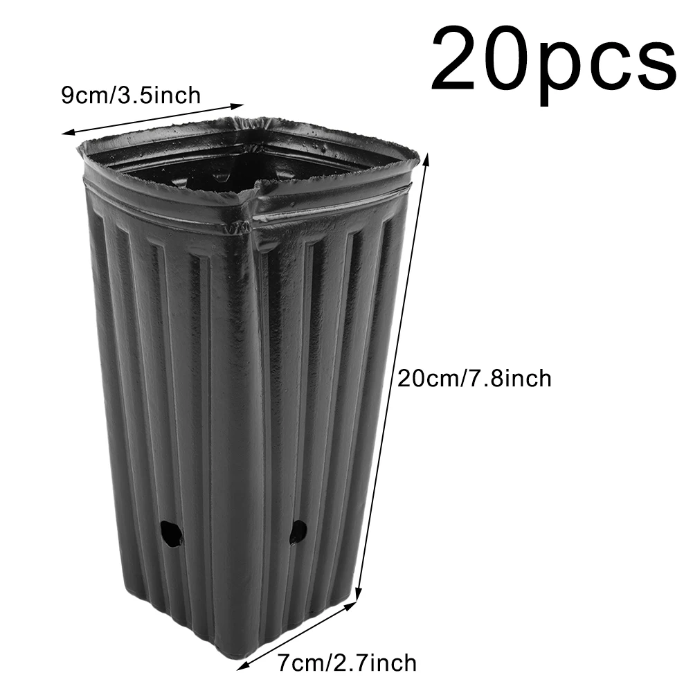 Brand New For Indoor Outdoor Plants Nursery Tree Pot Plant Container 10*20*10CM 20 Pcs 7.8 Inch Plastic Reusable