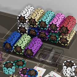20pcs 39mm Texas Hold'em Clay Chip Ceramic Poker Chips High end Poker Club Exclusive Texas Hold'em Chip Storage Box Table Games