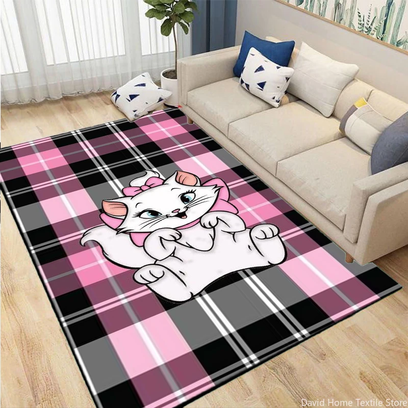 Disney Mary Cat Large Area Rug Carpet Home for Living Room Children Kids Bedroom Sofa Doormat Floor Non-slip Mats