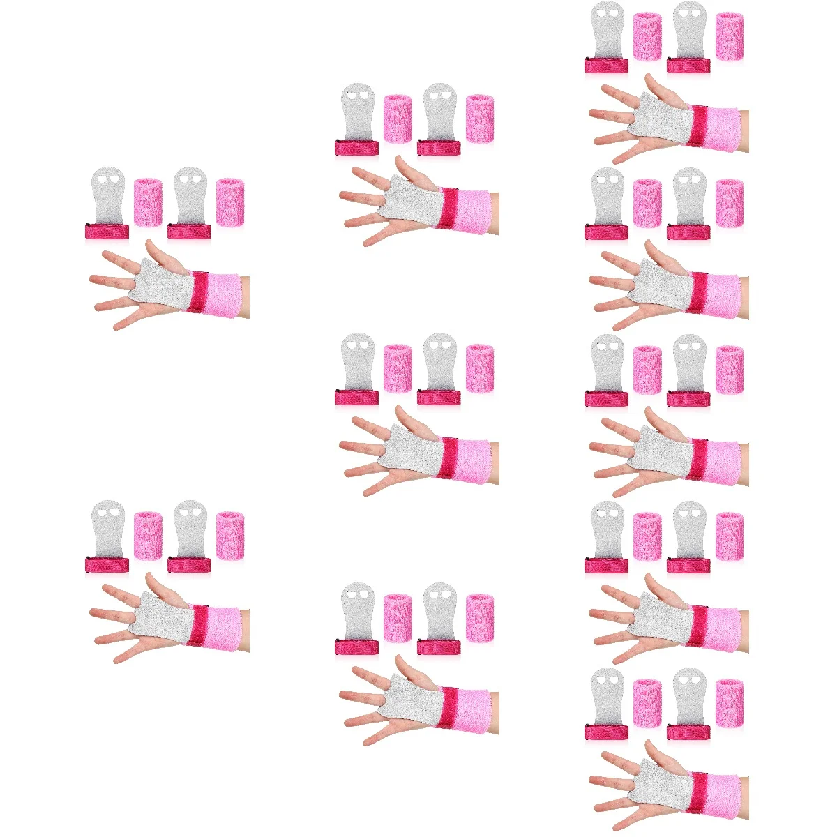 ที่จับยึดสำหรับออกกำลังกาย 10 ชิ้น 10 คู่ สำหรับบาร์ ป้องกันข้อมือ ป้องกันฝ่ามือ สายรัดข้อมือ