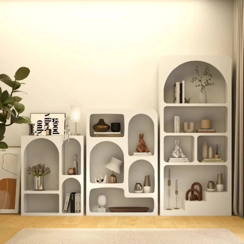 Cream wind cave cabinet bay window shelf living room side cabinet Nordic style entrance display