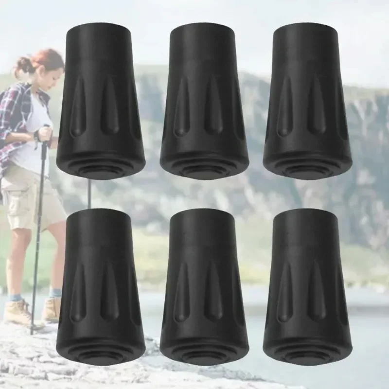 6/12pcs Non-slip Trekking Sticks Protector Cap Tips Walking Stick Bottom Pads Cover Buffer Lightweight for Climbing Hiking