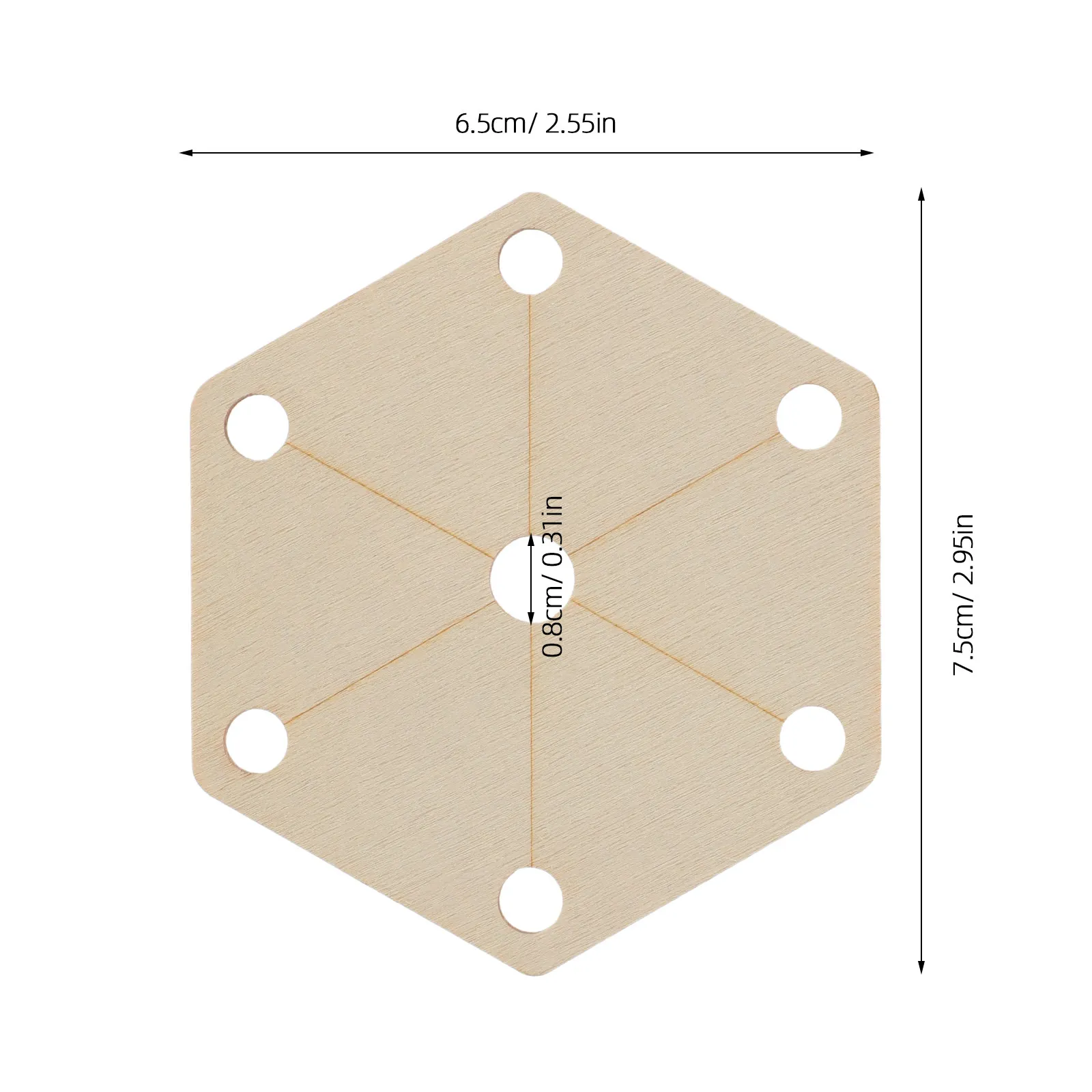 24Pcs Wood Loom Cards Hexagon Tablet Weaving Cards Natural Color Precise Wood Hand Weaving Tools for DIY Scarf Blanket Projects view 6