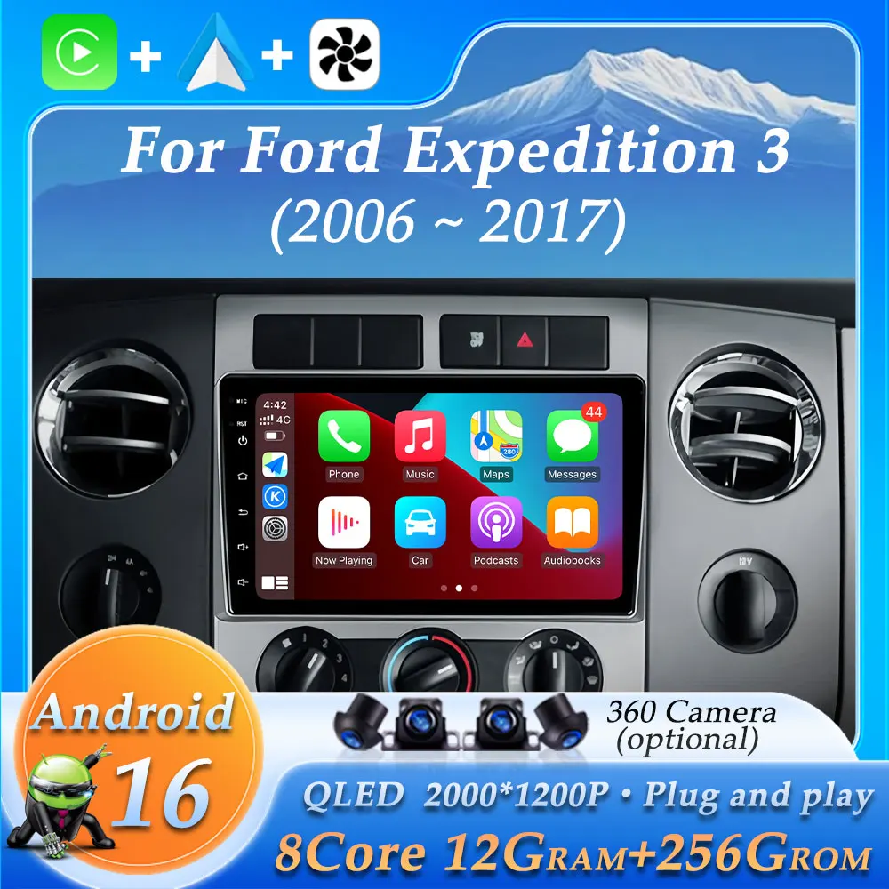 Car Radio for Ford Expedition 3 2006 - 2017 Multimedia Stereo Player Wireless CarPlay Android Auto GPS Navi DSP Stereo Head Unit