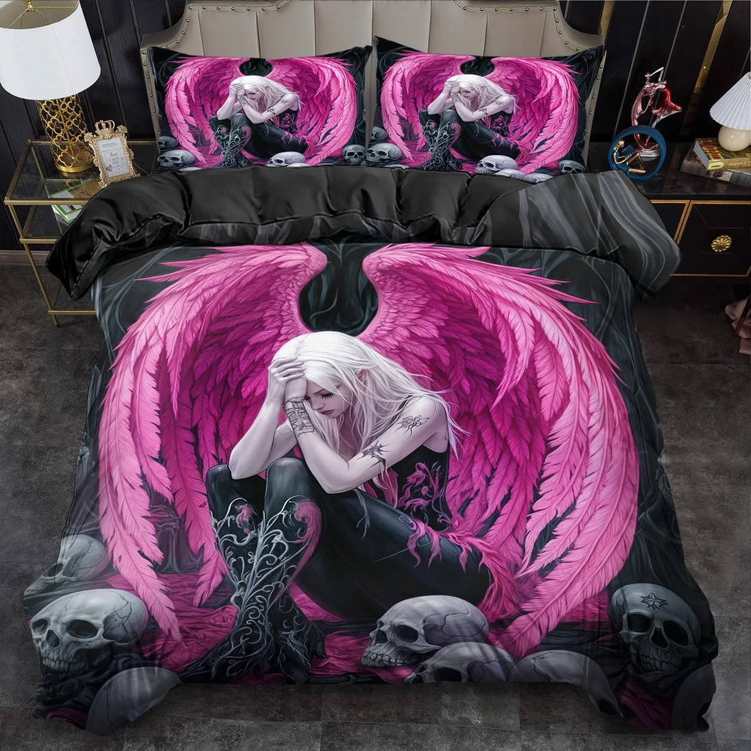 

Fantasy Angel Print Down Duvet Cover Set King And Queen Style Bedding Set Machine Washable Duvet Decoration Bedroom Guest Room