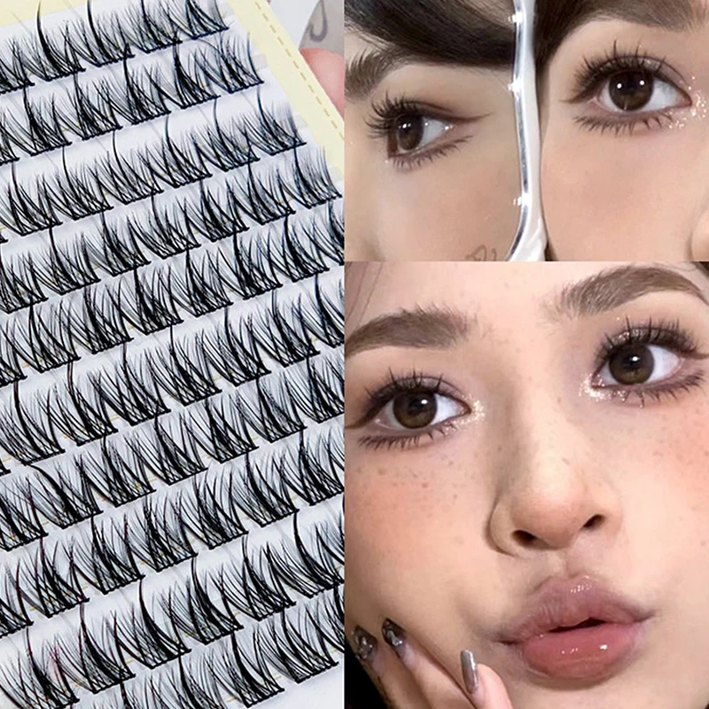 12mm Segmented Beam Individual Natural Lashes Bunch Faux Tufted Eyelash Fine Lash Tip Natural Style Eyelash Extensions