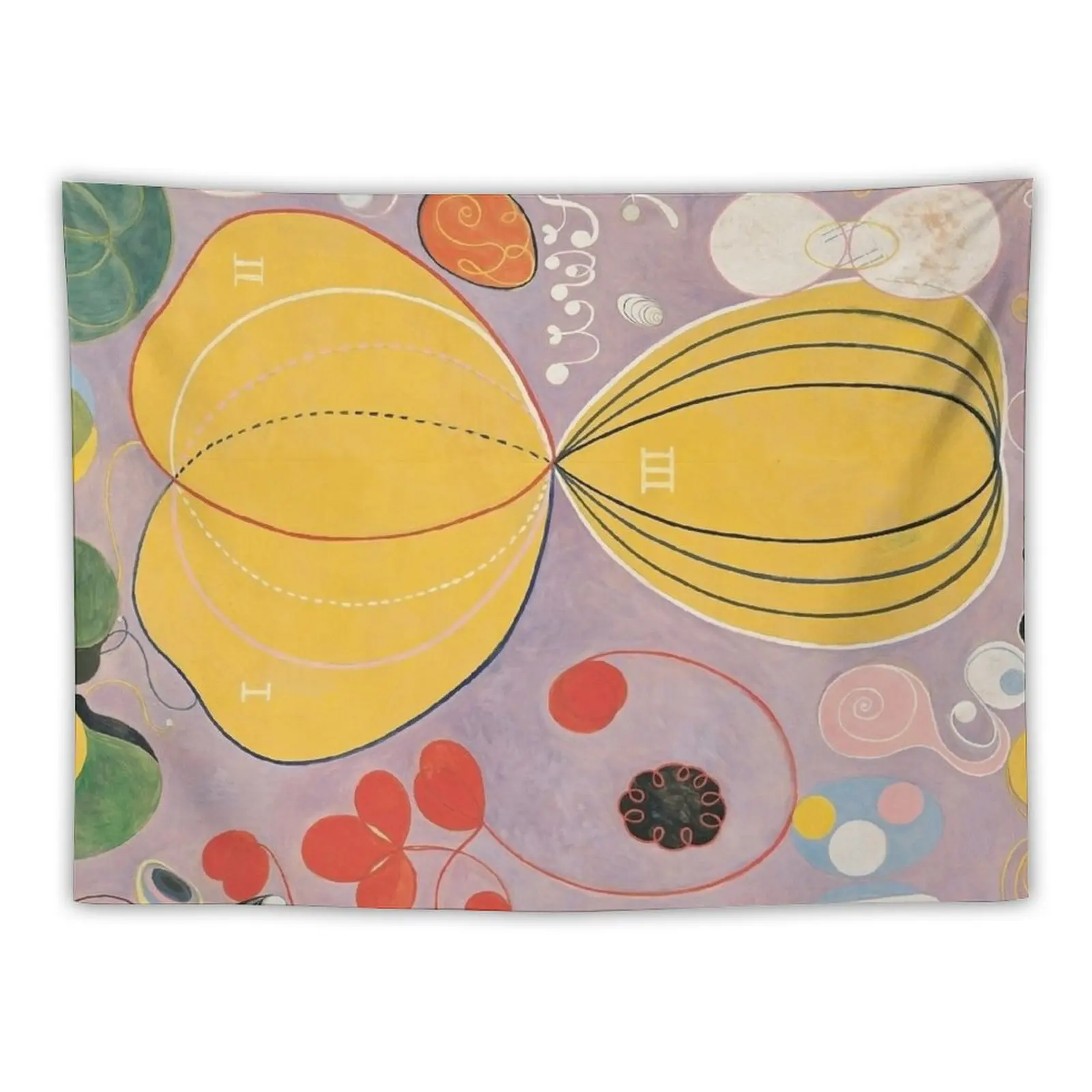 

New Hilma af Klint - Adulthood, pink yellow painting Tapestry Room Ornaments Outdoor Decor