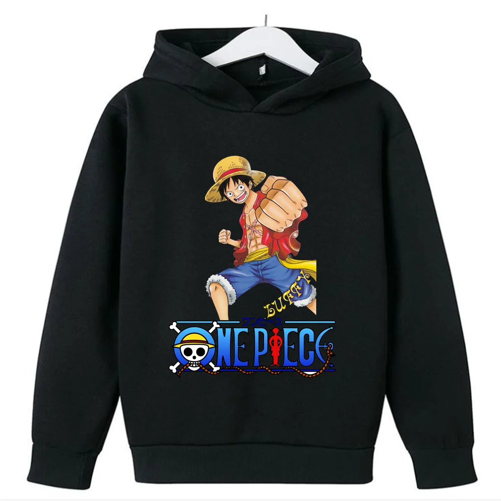 

Luffy New Fashion One Piece Hoodies Men Women Roronoa Zoro Children Sweatshirts Boy Girl Kids Streetwear Pullover Black Grey Top