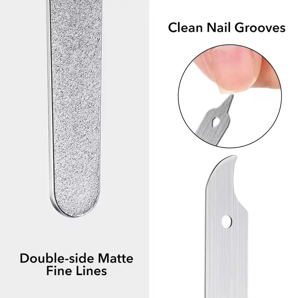 Stainless Steel Nail File Double Side Grinding Rod Grinding Manicure Buffer Art Nail Pedicure Metal Scrub Tools Unisex V6y1