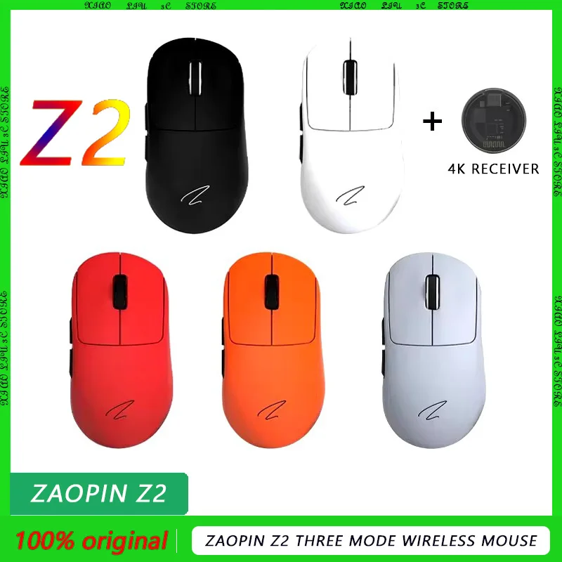 Zaopin Z2 Three Mode Wireless mouse Lightweight Paw3395 4k Custom E-Sports Mouse Gamer Accessory Computer Gaming Gift laptop