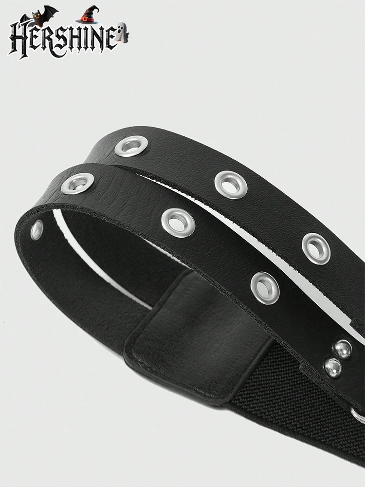 غطاء خصر نسائي من HERSHINE قطعة واحدة مجوفة باللون الأسود على شكل نجمة خماسية Y2K إكسسوار للهالوين على الطراز القوطي الداكن