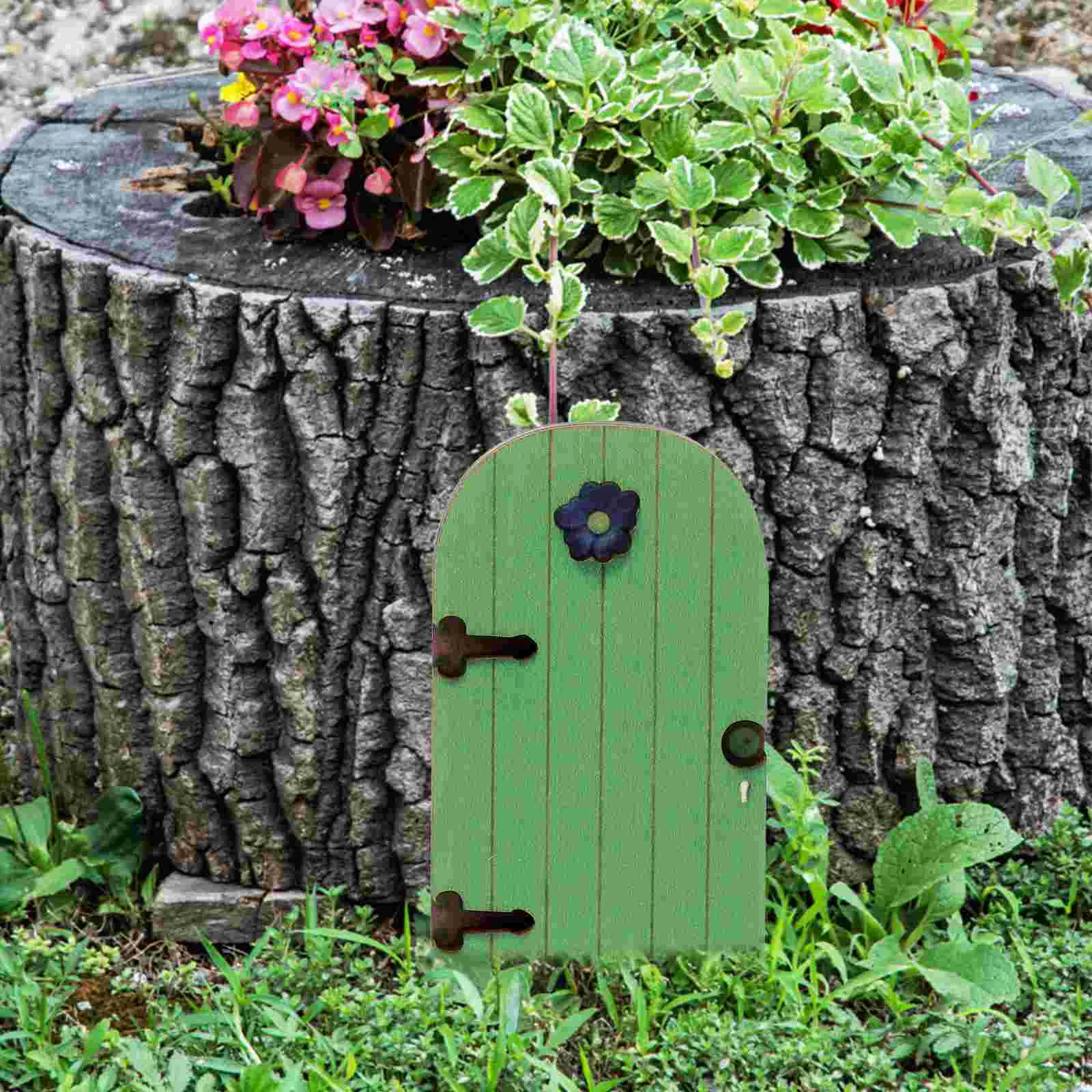 3 Pcs Set Wood Miniature Doors for Trees Door nament Outdoor Garden Fairy Doors For Trees Outdoor Door nament Kids