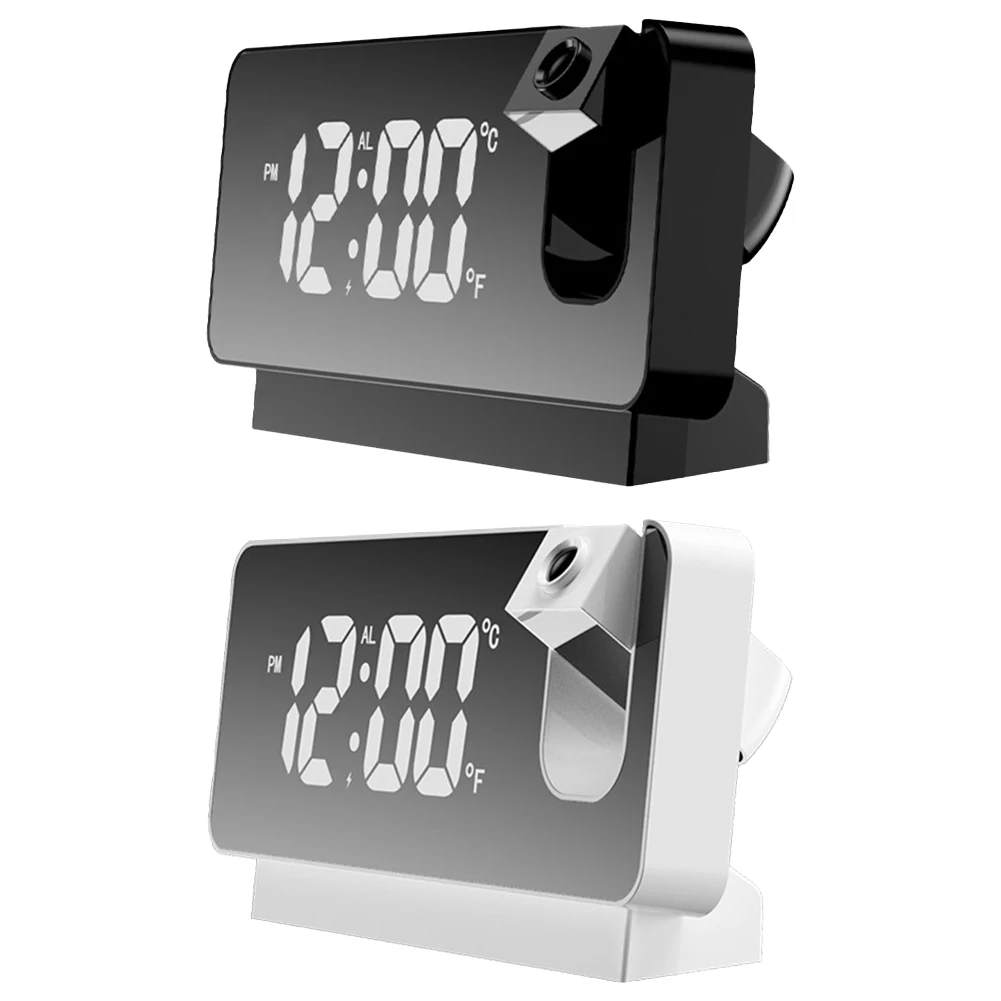 Advanced Digital Alarm Clock with 180 Degree Ceiling Projector and LED Display Perfect for Bedroom and Office Use