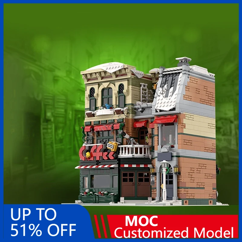 

3563 PCS Street Scene Modern Music Cafe Instrument Store MOC Customize Modular Building Block Kids DIY Boys Christmas Toy Gift