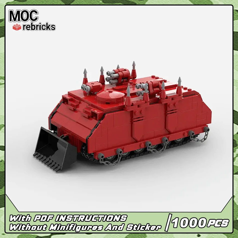 

MOC Военная серия Носорог Красная Корсарас Основные транспортные средства Советского лагеря Набор строительных блоков DIY Игрушки для детей Рождественские подарки