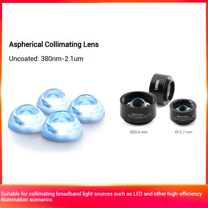 Aspheric condenser lens B270, 0.5-inch and 1-inch diameter, uncoated