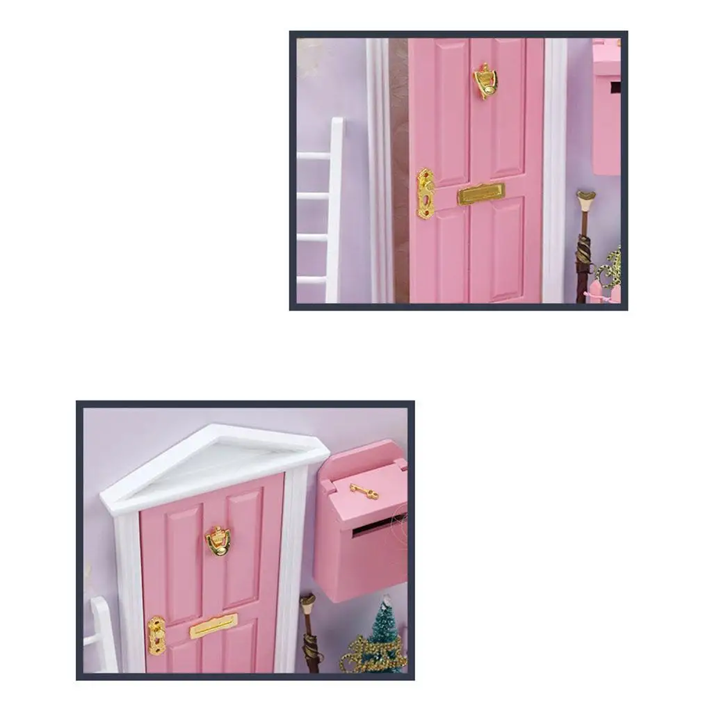 

Simulation Dollhouse Miniature Fairy , Doll with Mailbox Door Furniture Model for Girls Dollhouse Fairy Garden Decoration