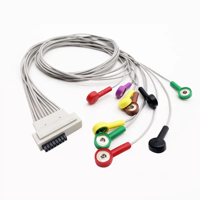 For Kandys dynamic telemetry wire Holter wire 10 button type clip banana plug ECG