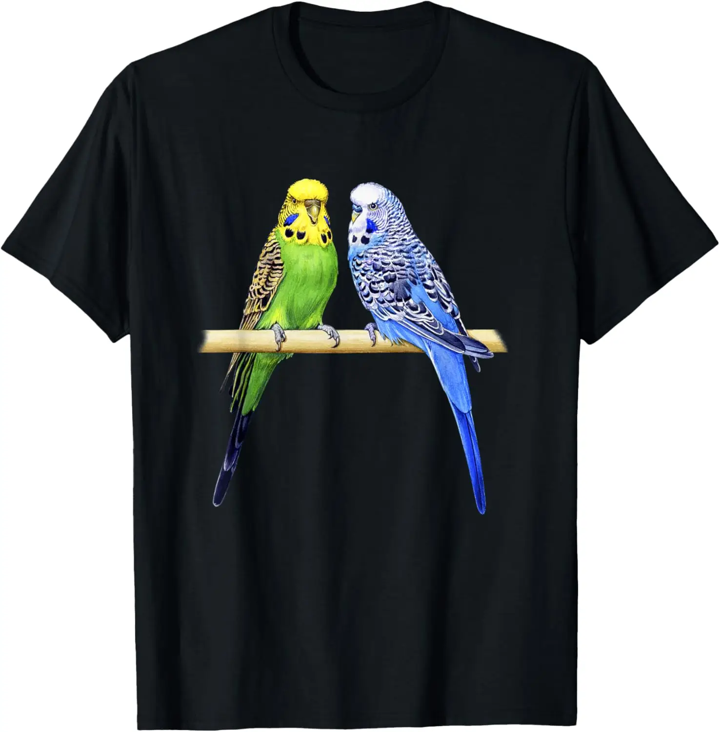 Parakeets Budgie Pair Bird Lover Graphic Tee Casual Cotton Crew Neck Short Sleeve T-Shirt For Men