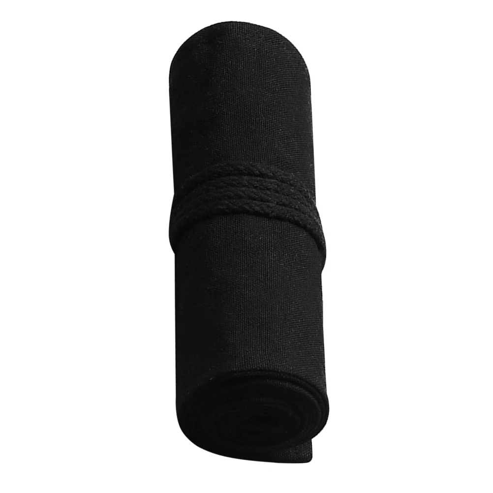 

72 Slots Canvas Painting Pen Bag Black High Capacity Portable Organizer Pencil Storage Roll Wrap Travel Marker Pens Brush Gel