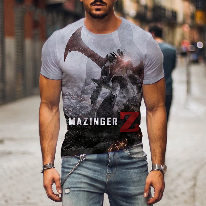 Mazinger Z 3D Print T-Shirts Anime Robot Men Women Casual Fashion Short Sleeve T Shirt Oversized Harajuku Tees Tops Man Clothing