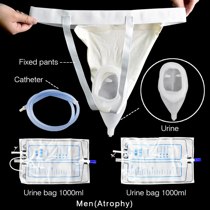 High Quality Male Female Old Soft Silicone Urine Collector Hemiplegia Breathable Urinary Incontinence Disabled Urine Bag 1000ml