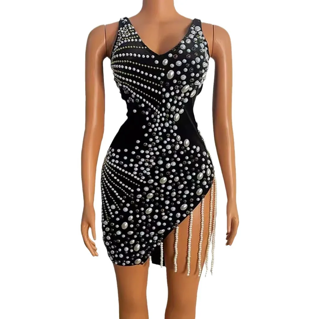 

High Quality Crystal Black Sexy Fashion Prom & Birthday Party Dress For Ladies Women Vallentain Dress Formal Dress Women Elegant