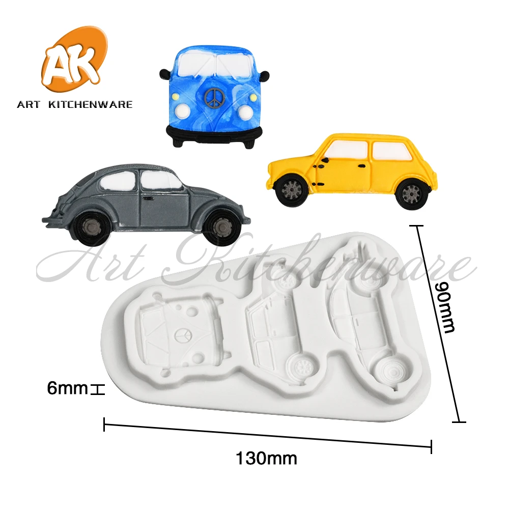 Bus Silicone Mold 3D DIY Car Pendant Resin Clay Molds Decoration Jewelry Epoxy Casting Making Moulds