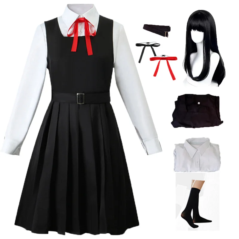 Anime Mitaka Asa Cosplay Kostuum Jakuniform Overhemd Stropdas Pruik Hals Ring Anime Cosplay Uniform Halloween Kostuums Voor Vrouwen