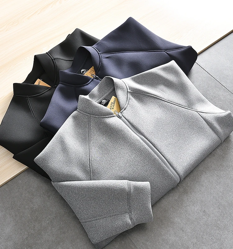 

Elasticity Space Cotton Men's Fashion Loose Baseball Collar Jacket Pure Color Outerwear by Style Room