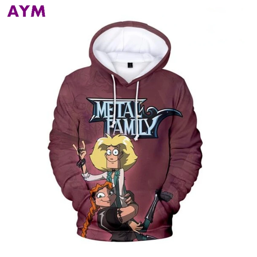 Anime Metal Family 3D Print Oversized Women/Men Hoodie Sweatshirt Y2K Streetwear Hip Hop Pullover Hooded Jacket Male Tracksuit