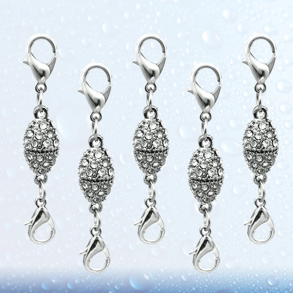 

5 Pcs Magnetic Buckle Lobster Clip Rhinestone DIY Accessories Jewelry Buckles Clasp