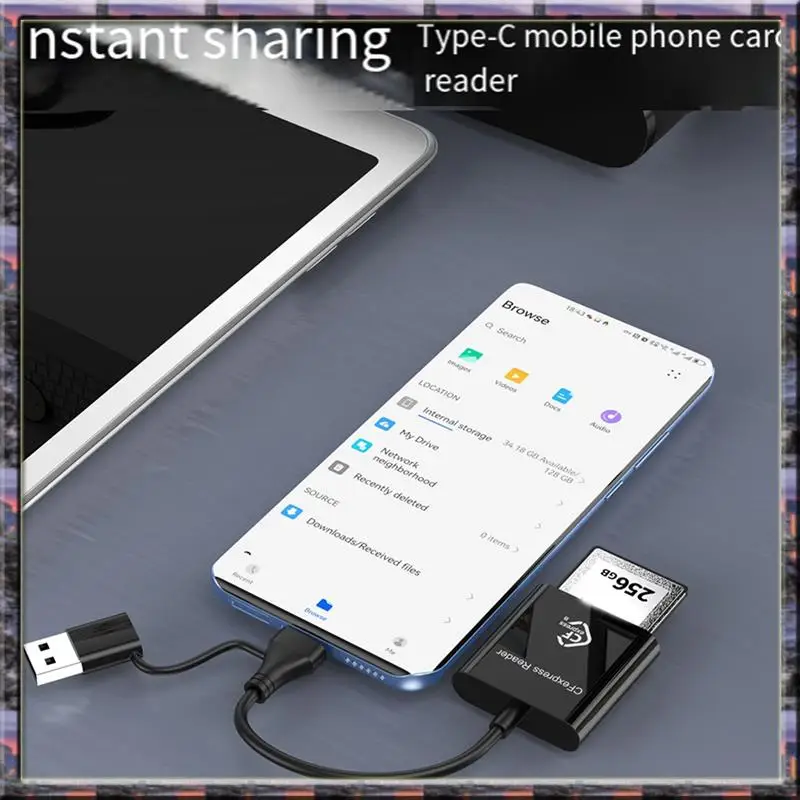 

2025 New 10Gbps Cfexpress Type B Card Reader Writer USB3.2 Gen2 USB-C Cfe Card Reader For Android Win XP/Vista/7/8/8.1/10/11 OS