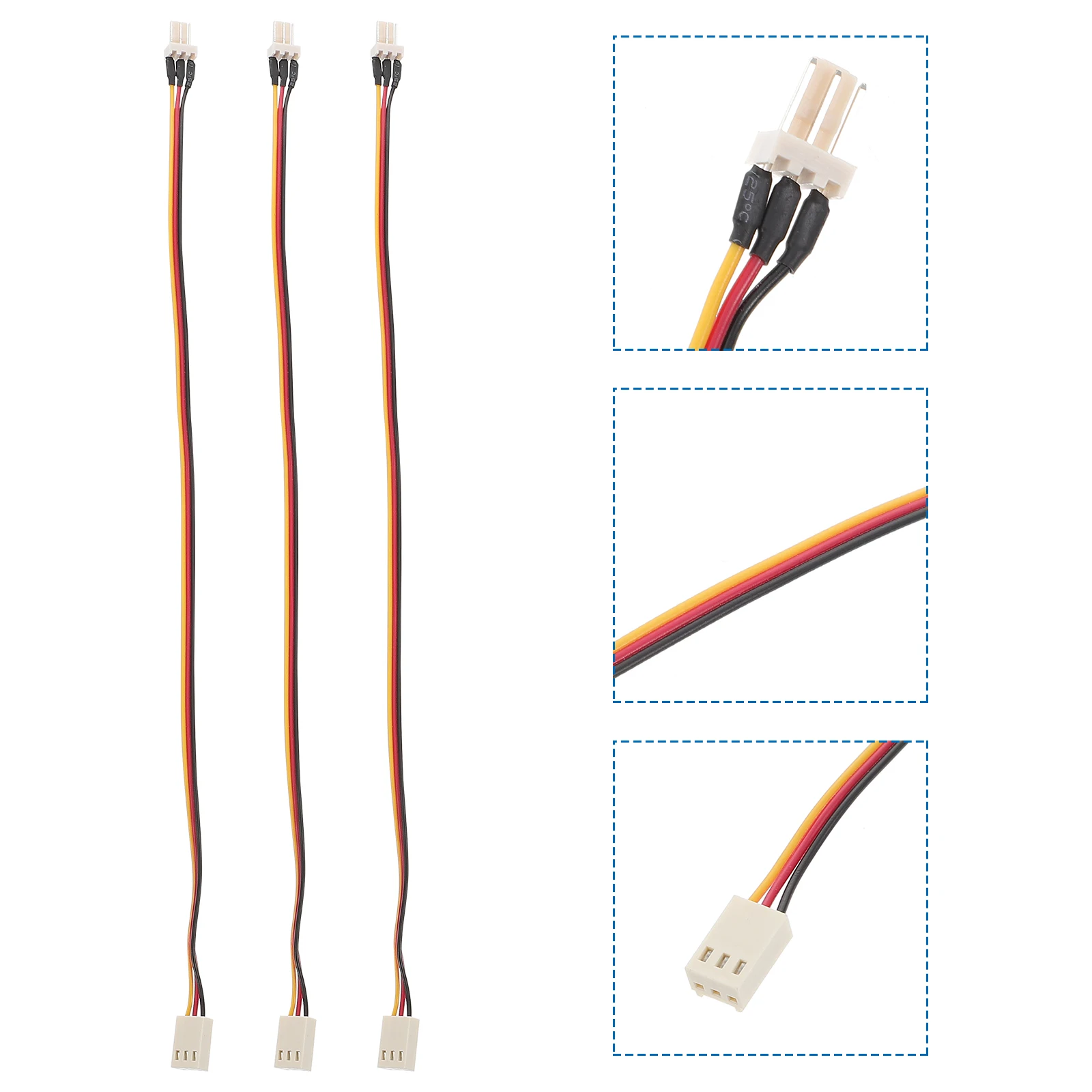 

3pcs CPU 3-Pin Splitter Adapter Connector 3 3Pin Fan Cable Pcs Long Service Cooling Fan Extension Cable Notebook Cooler