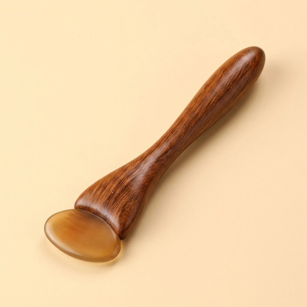 Goat Horn Sandalwood Massager Multi Functional Natural Material Comfortable Eye Massage Stick Meridian Scraping Tools Gift