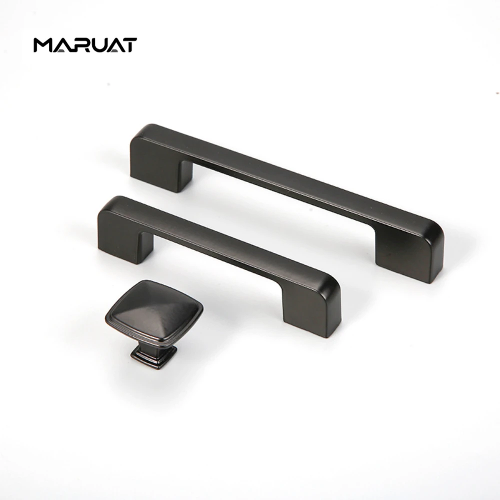 Matte black Simple Fashion Aluminum Alloy Furniture Handles Bookcase Handles Wine Cabinet Handles Door Knob Handles For Cabinet