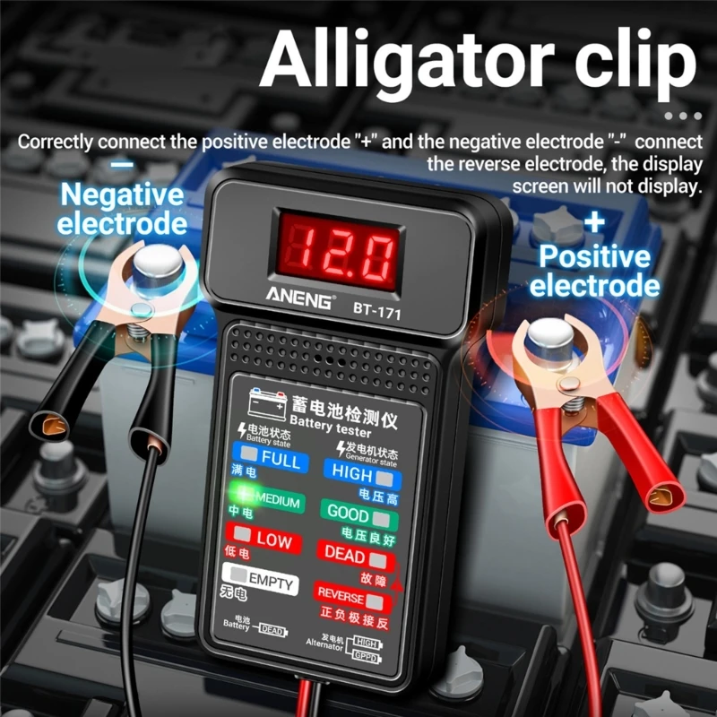 12V Car Tester 100-2000CCA Tester Auto Cranking and Charging System Alternator Analyzers Easy to Use Dropshipping