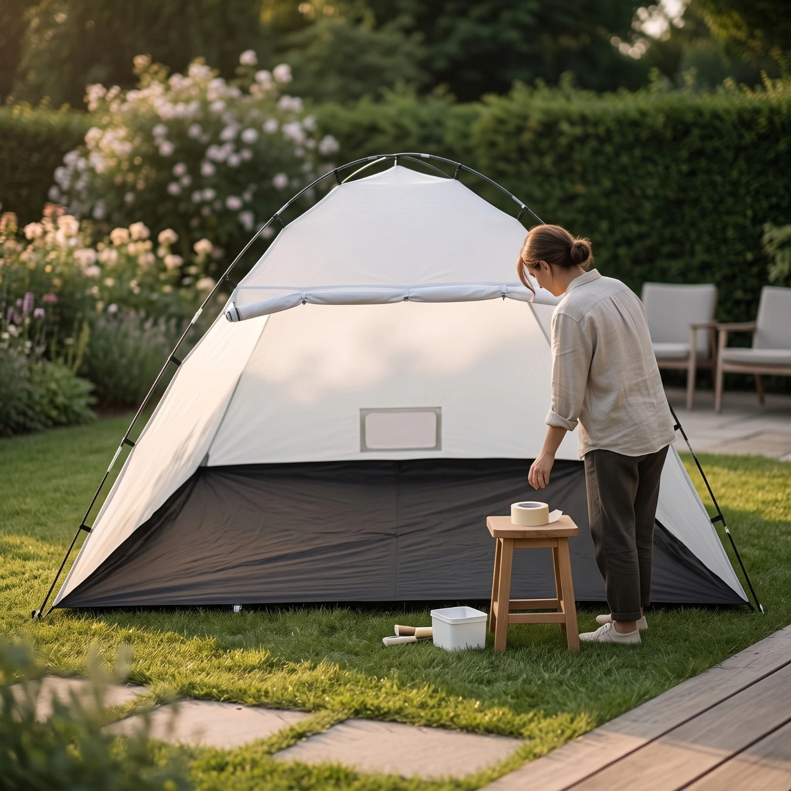 Spray Paint Tent with Floor Compact Spray Paint Tent Booth Ventilated Breathable for DIYers, Outdoor, Workshop