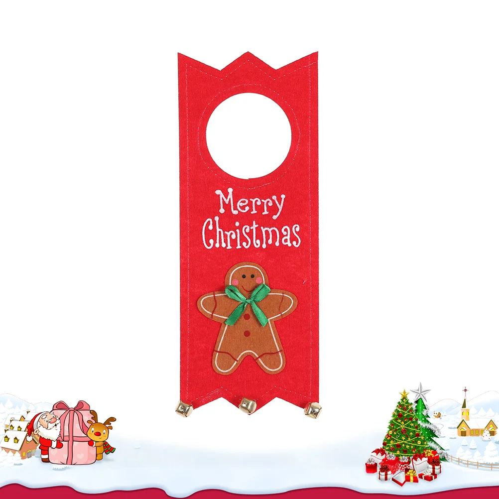 

Christmas Door Hanger Gingerbread Man Ornament Doorknob Decoration Pendant Holiday Home Party Store Bar Decoration Wind Chime