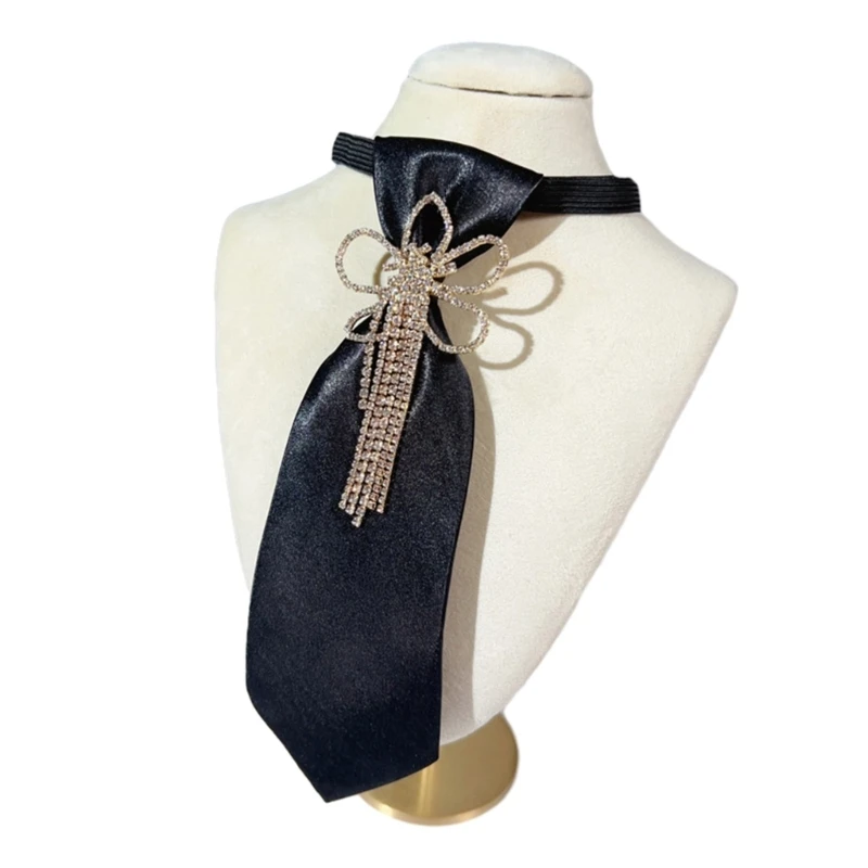 

Women Adjustable Pre-Tied Small Ties Gothic Tassels Necktie Neckwear