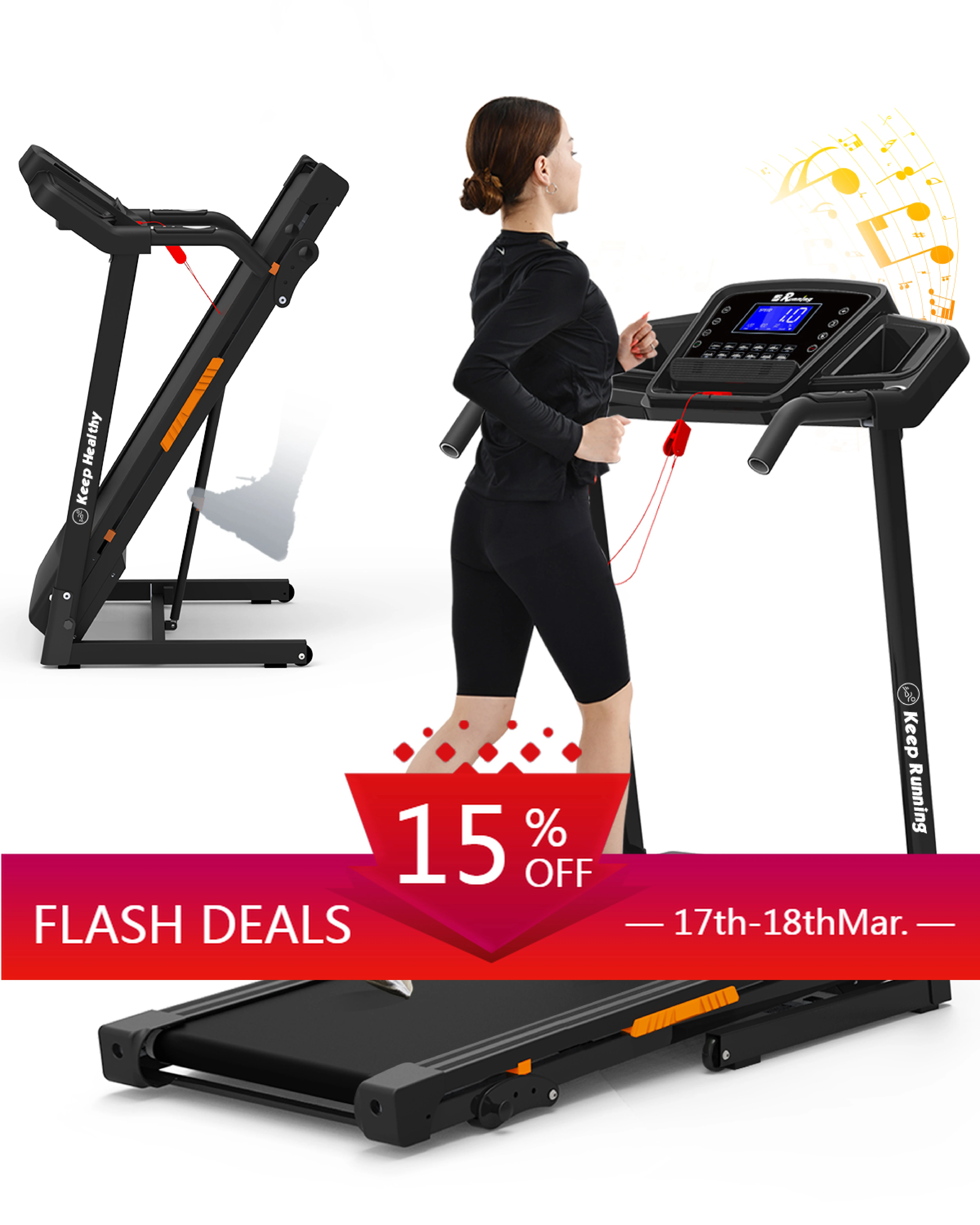 

STLF USA Local Warehouse Stock Treadmill Manufacturer Dropshipping Powerful Dc Motor Auto Incline Electric Treadmill No Middle M