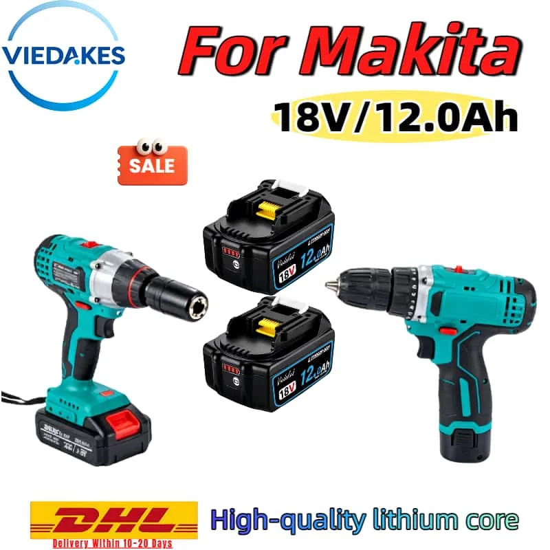 

Premium 18V 12.0Ah Rechargeable Battery for Makita,Power for Cordless Tools,Universal Replacement with Extended Working Time