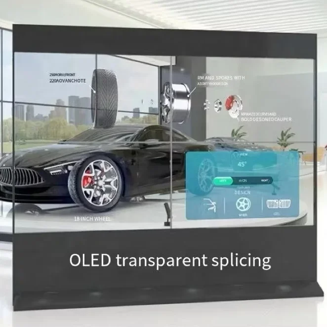 Layar Transparan 30-Inci FHD Organic Light Emitting Diode Desktop Ultra-tipis Pemutar Iklan Transparan Sentuh All-in-One